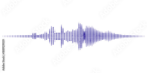 Abstract music background featuring blue digital sound waves and an equalizer graph illustration designed as a modern technology concept for market data and audio frequency visualization