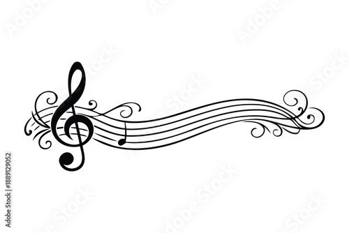 musical staff with treble clef and notes