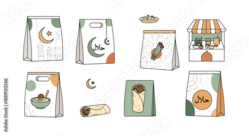 Traditional Meals Prepared For A Religious Holiday Celebration Featuring Various Food Items In Decorative Bags And Packaging Ready For Distribution