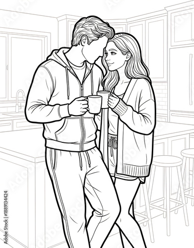 Cozy Moment at Home: An Adult Coloring Book for Women Featuring Romantic Couples, Cozy Home Interiors, and Hygge Living for Stress Relief (The Faceless Love Collection