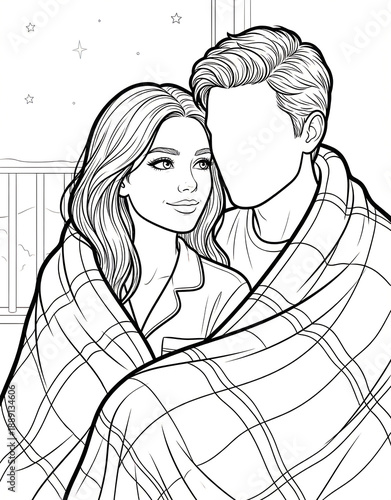 Cozy Moment at Home: An Adult Coloring Book for Women Featuring Romantic Couples, Cozy Home Interiors, and Hygge Living for Stress Relief (The Faceless Love Collection