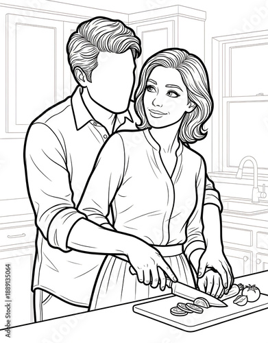 Cozy Moment at Home: An Adult Coloring Book for Women Featuring Romantic Couples, Cozy Home Interiors, and Hygge Living for Stress Relief (The Faceless Love Collection