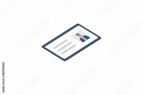 Simple icon depicting an identification card with a silhouette of a person