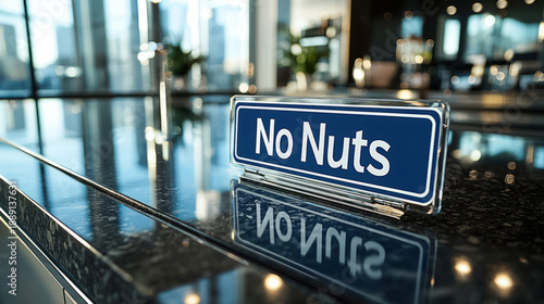 Blue "No Nuts" sign on a cl...