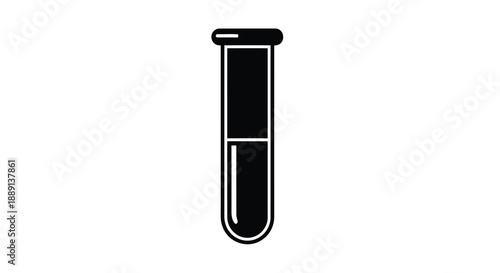 Simple black and white icon of a laboratory test tube