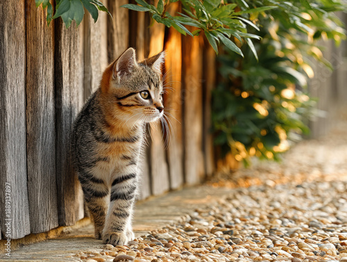 Cat back view walking