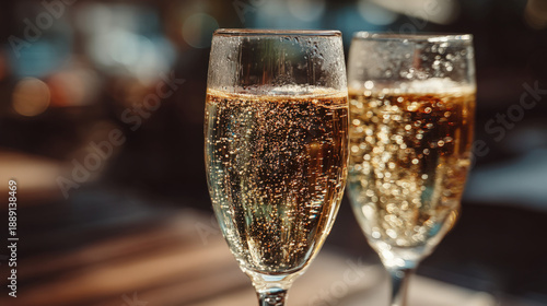 Couple drinking champagne t...