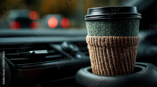 Drinking in car with a coff...