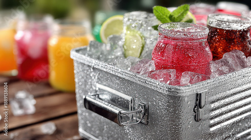 Drink cooler filled with ic...