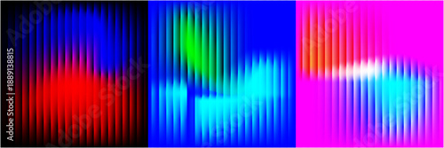 Ribbed neon glass 3d background with vertical striped texture, bright red blue gradient. Luminous transparent surface with lighting effect.	abstract colorful background