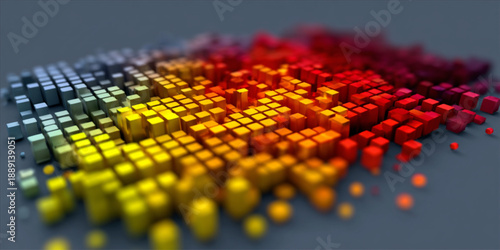 Colorful beads in rainbow pattern.