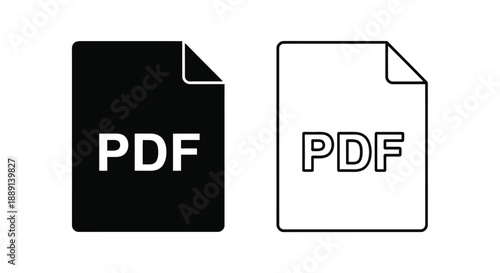 Two pdf document icons one dark and one light side by side