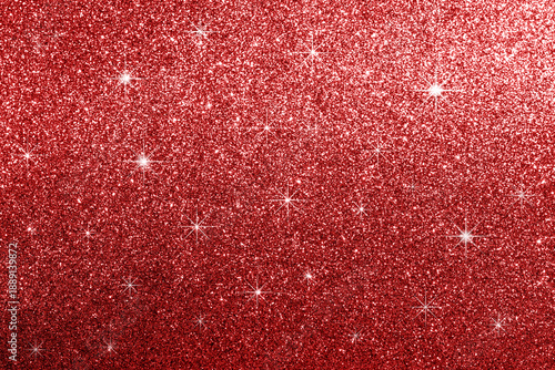 Obraz na plátně Red glitter background with bright sparkle and starry glow for festive luxury ho