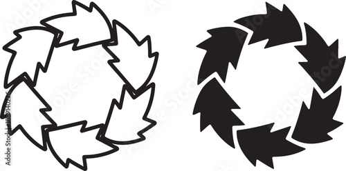 Abstract circular designs isolated on white background, illustration