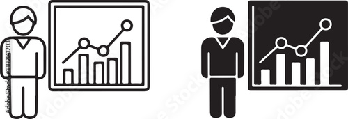 Comparison of data visualization methods isolated on white background, illustration