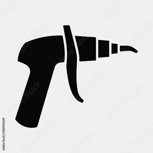 Classic household cleaning spray bottle with trigger pump nozzle silhouette vector illustration