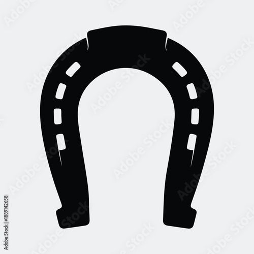 Classic traditional lucky horseshoe symbol of good fortune silhouette vector illustration