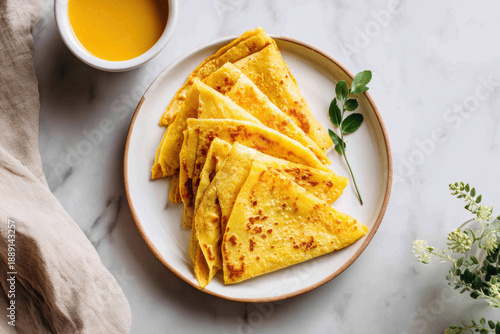 Modern Plating of Traditional Indian Sweet Puran Poli