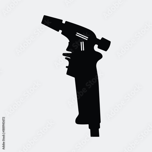 Modern industrial heat gun construction repair equipment icon silhouette vector illustration
