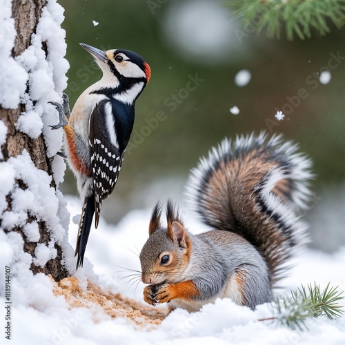 squirrel in snow