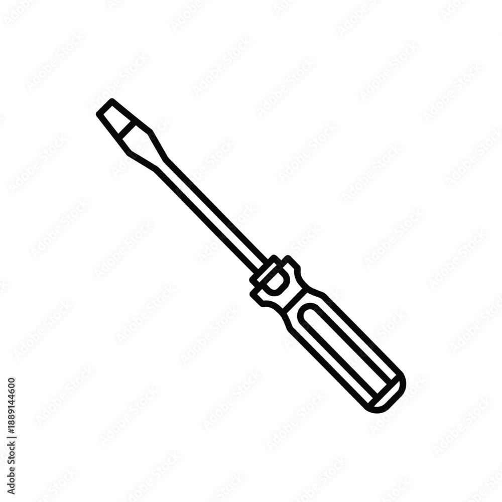 Fototapeta premium Vector illustration icon a black line drawing of a screwdriver