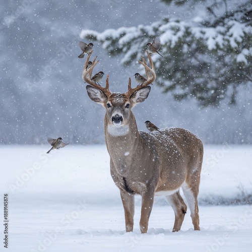 deer in snow