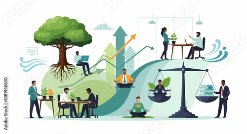 Sustainable Focus & Healthy Work Performance Balancing Growth, Nature, and Mindfulness in the Workplace