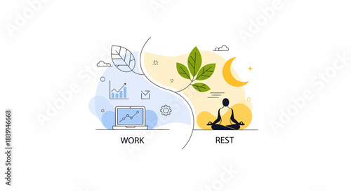 Balancing Sustainable Focus & Healthy Work Performance A Visual Metaphor for Productivity and Wellbeing