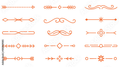 Set of decorative vector lines and dividers