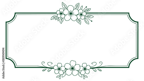 Elegant floral border frame vector illustration