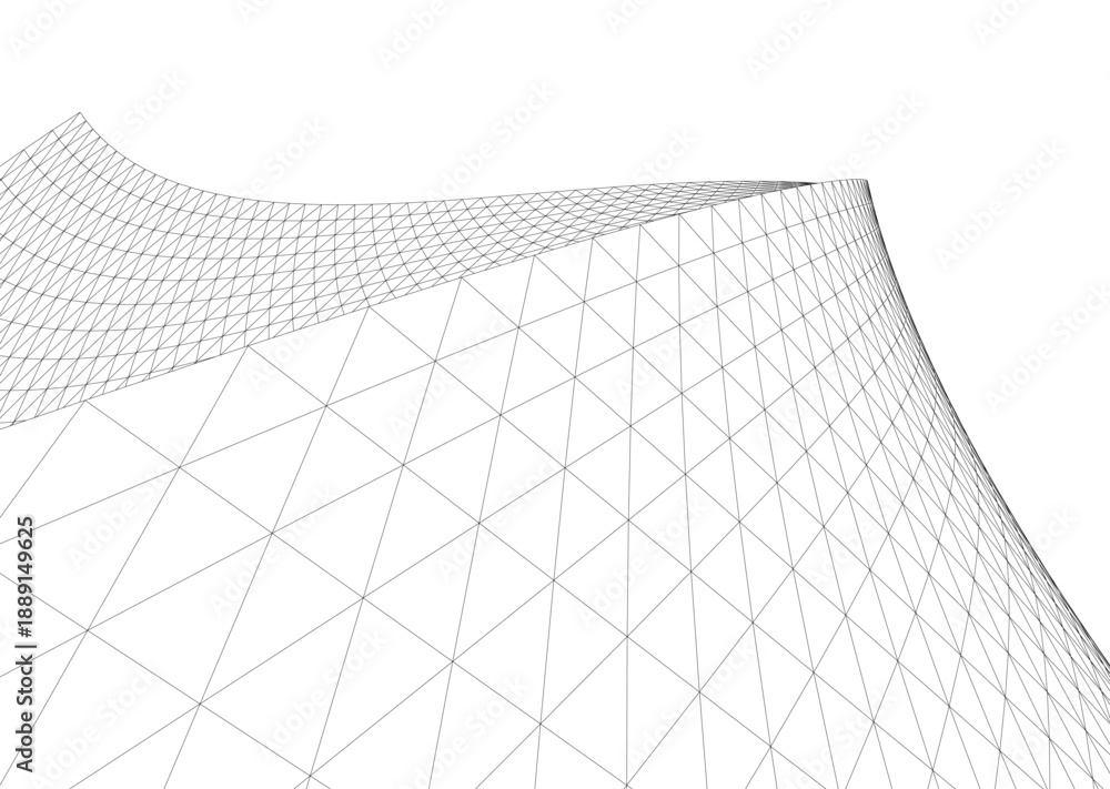 Obraz premium Architectural drawing. Futuristic 3d background