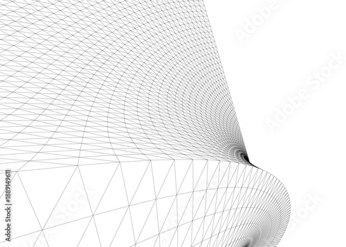 Architectural drawing. Futuristic 3d background