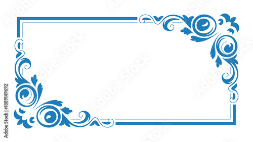 Elegant blue ornate frame border design