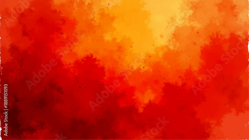 Vibrant red grunge background with hot orange paint texture and dark smoke cloud patterns creates a fire flame art illustration for a nature backdrop wallpaper