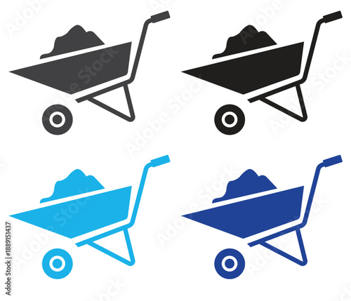 Wheelbarrow Construction IconsWheelbarrow Construction Icons