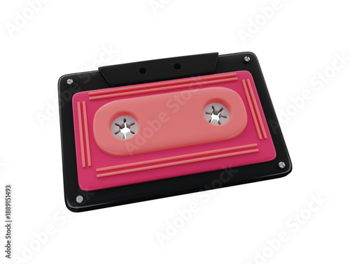 audio cassette icon 3d render illustration