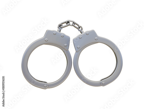 handcuffs icon 3d render illustration