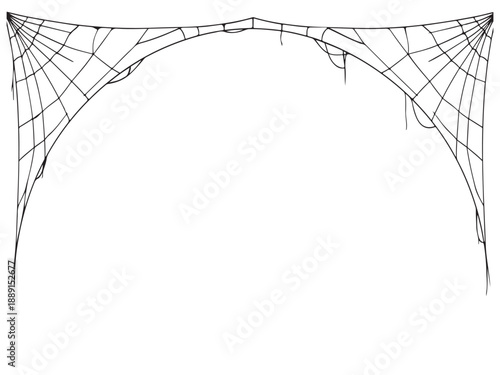 Cobweb corner frame isolated on transparent background for halloween decoration design