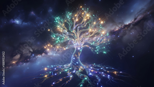 Digital Tree of Life Cosmic Growth