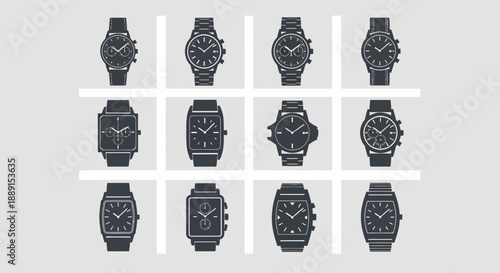 Black Silhouette Vector Set of Wine Bottles, Decanters, and Glasses