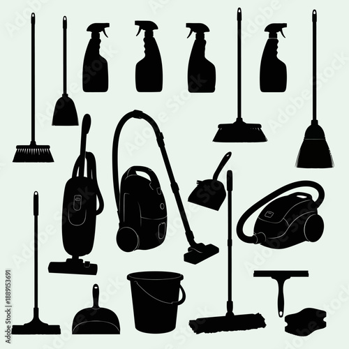 Black Silhouette Vector Set of Wine Bottles, Decanters, and Glasses