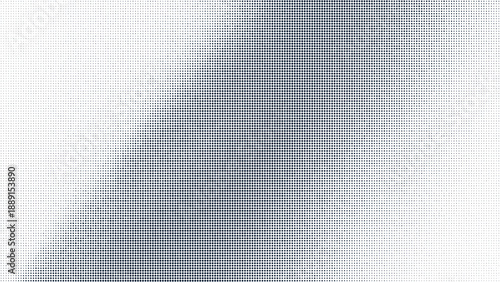Illustration of halftone pattern gradient background with black and white dots arranged in a square grid