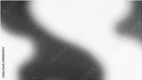 Illustration of black and white halftone pattern with geometric shapes