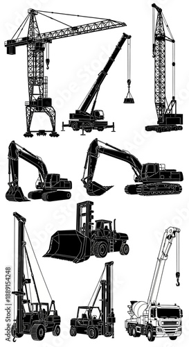 Black Silhouette Vector Set of Wine Bottles, Decanters, and Glasses