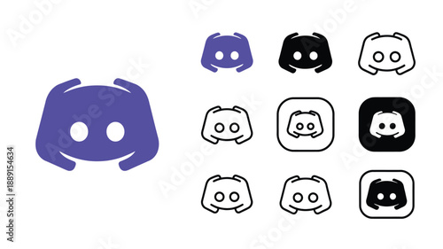 Discord Icon Variations Set 2026 – Gaming and Community Logo Icons