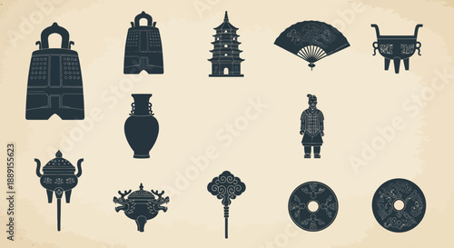 Black Silhouette Vector Set of Wine Bottles, Decanters, and Glasses
