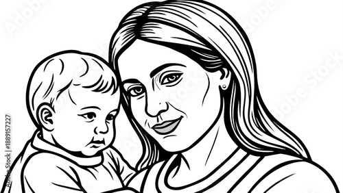 Very beautiful close-up portrait of a caring mother holding her baby girl at home, expressing gentle love, maternal warmth, and emotional bonding in a calm, softly lit family environment.