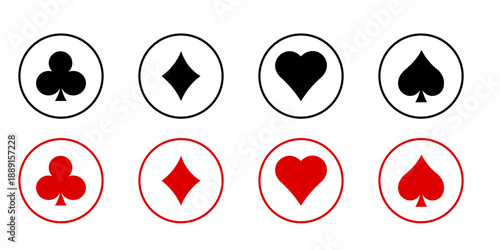 Set of playing card symbols