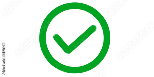 Green Check Mark Circle – Verified Success Approval Symbol isolated on png 