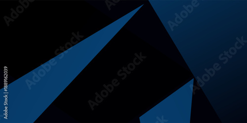 Black dark navy blue silver abstract pattern background. Geometric shape. Line triangle angle fold polygon diamond 3D. Color gradient ombre. Rough grain noise. Light shadow.